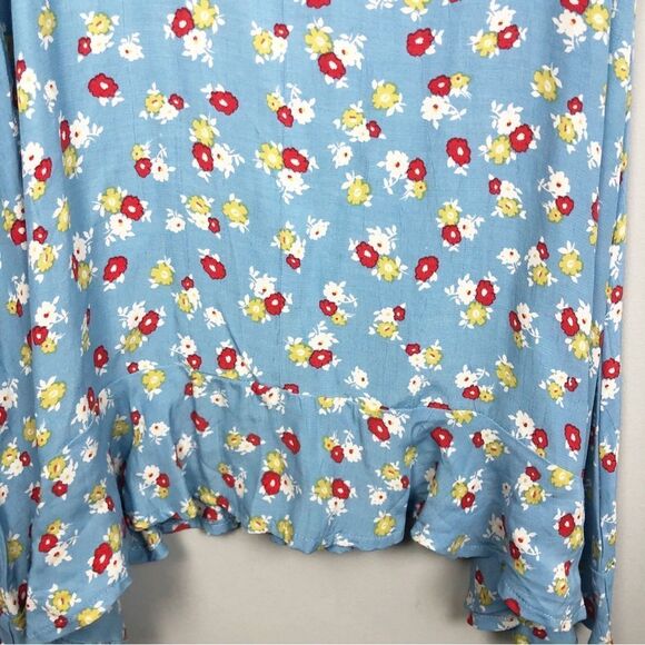 FAITHFULL THE BRAND | Erin Blue Jasmin Floral Midi Dress Women’s Size 4 - Picture 10 of 15